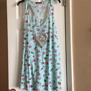 Summery Racer back Coverup w Silver Sequin Heart